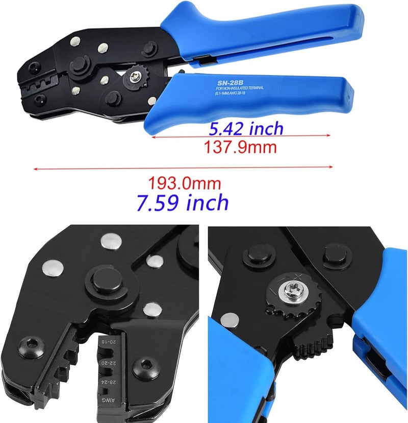 Fraternize 60 Sets JST Servo Connector Kits Plug Male Female Crimp Pin Cable with SN-28B Dupont Crimping Tool 0.1-1.0mm ²(AWG28-18) Compatible JST SYP servo wire cable for RC Car Hitec Spektrum Model Airplanes - Image 4